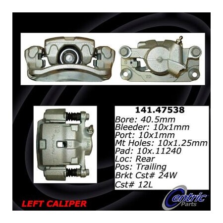 Centric Semi-Loaded Brake Caliper, Parts, 141.47538 141.47538
